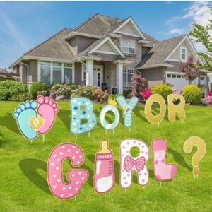 Gender reveal yard signs
